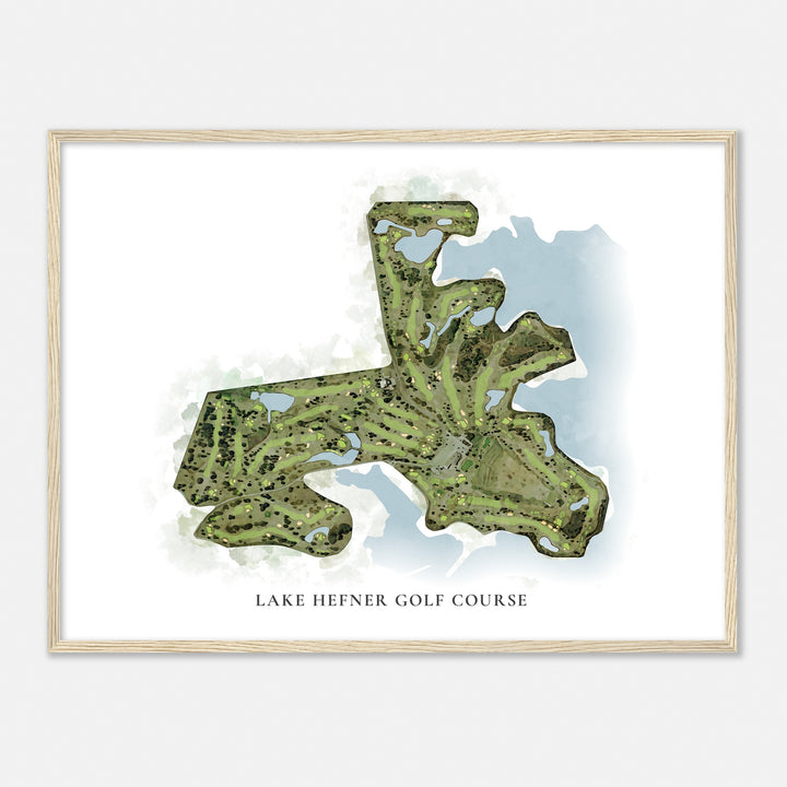 Print of Lake Hefner Golf Course Classic Map