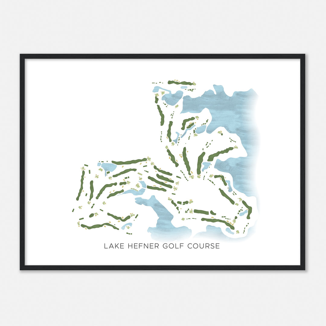 Print of Lake Hefner Golf Course Modern Map