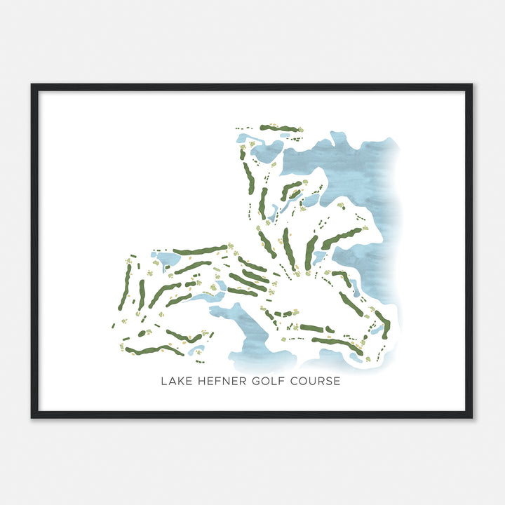 Print of Lake Hefner Golf Course Modern Map