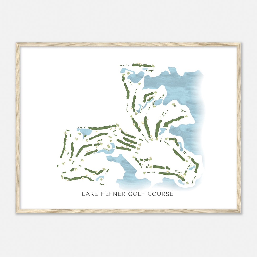 Print of Lake Hefner Golf Course Modern Map