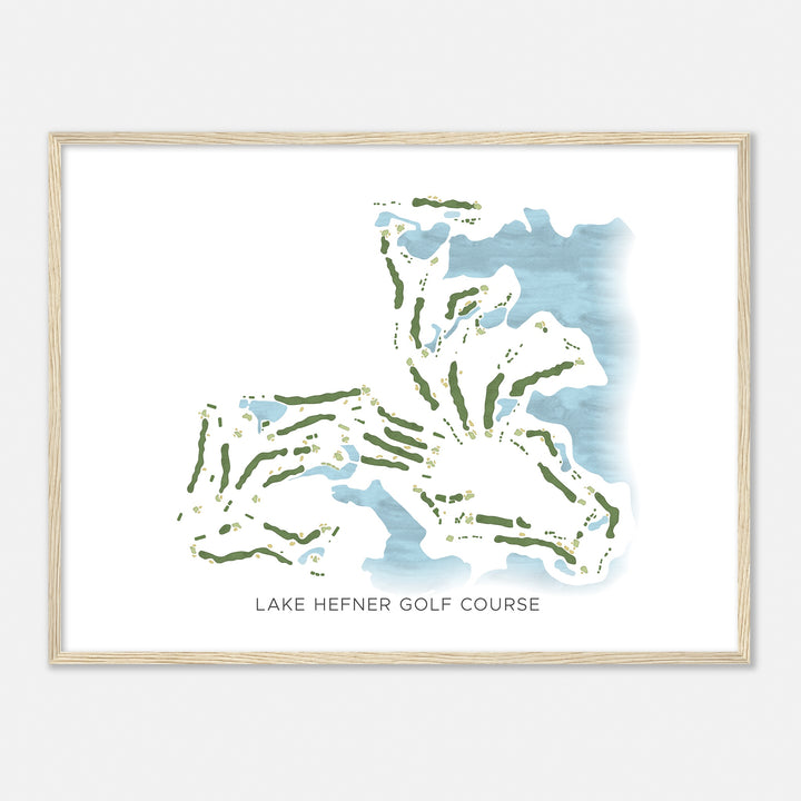 Print of Lake Hefner Golf Course Modern Map