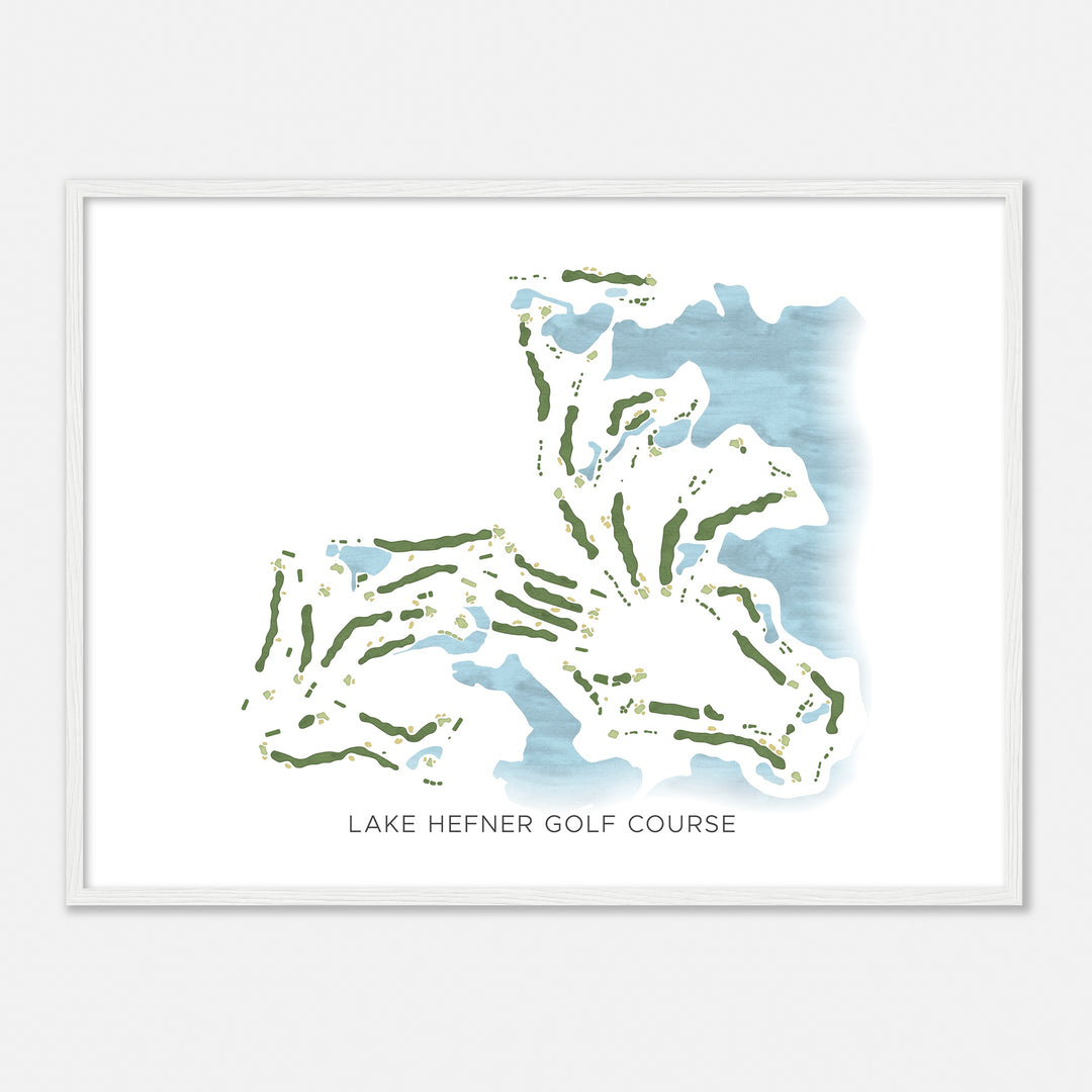 Print of Lake Hefner Golf Course Modern Map