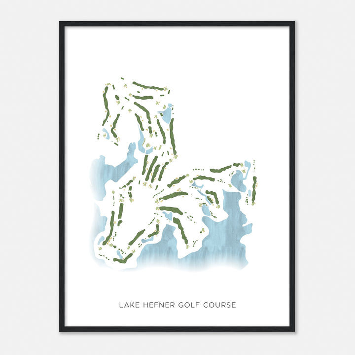 Print of Lake Hefner Golf Course Modern Map