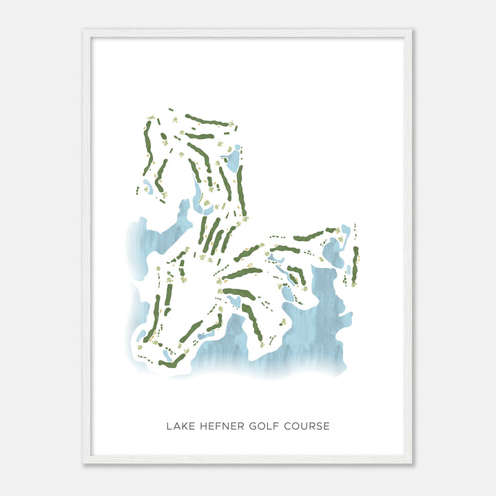 Print of Lake Hefner Golf Course Modern Map