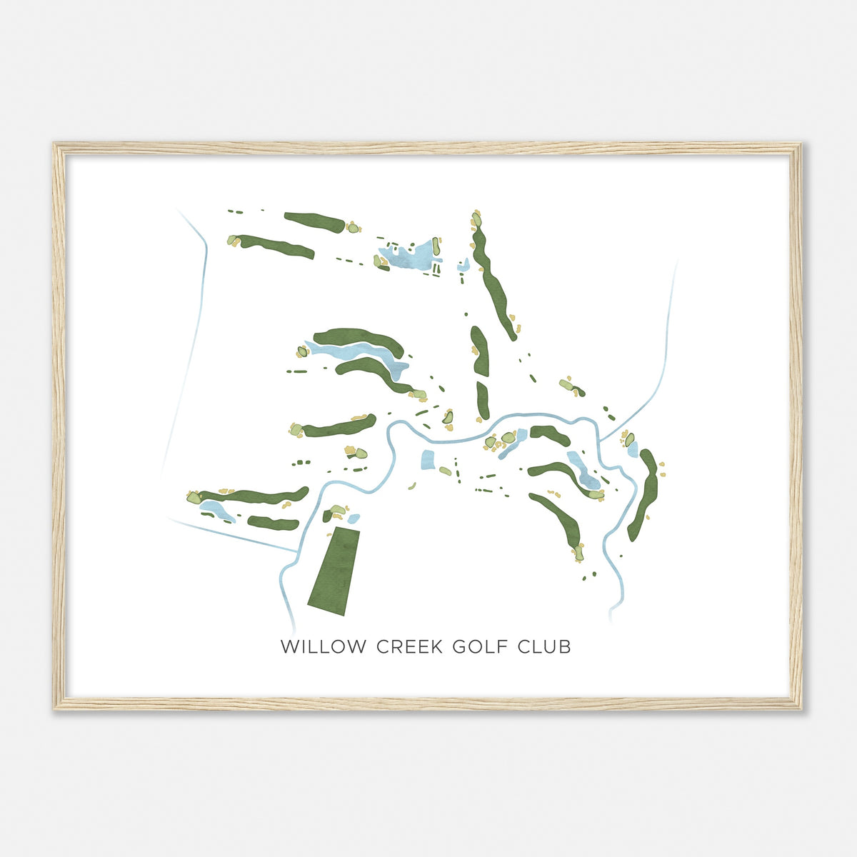 Print of Willow Creek Golf Club Modern Map