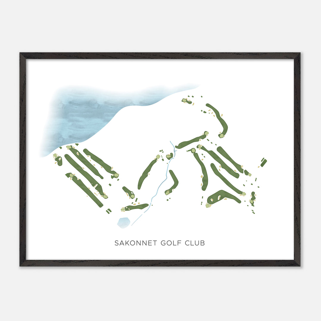 Print of Sakonnet Golf Club Modern Map