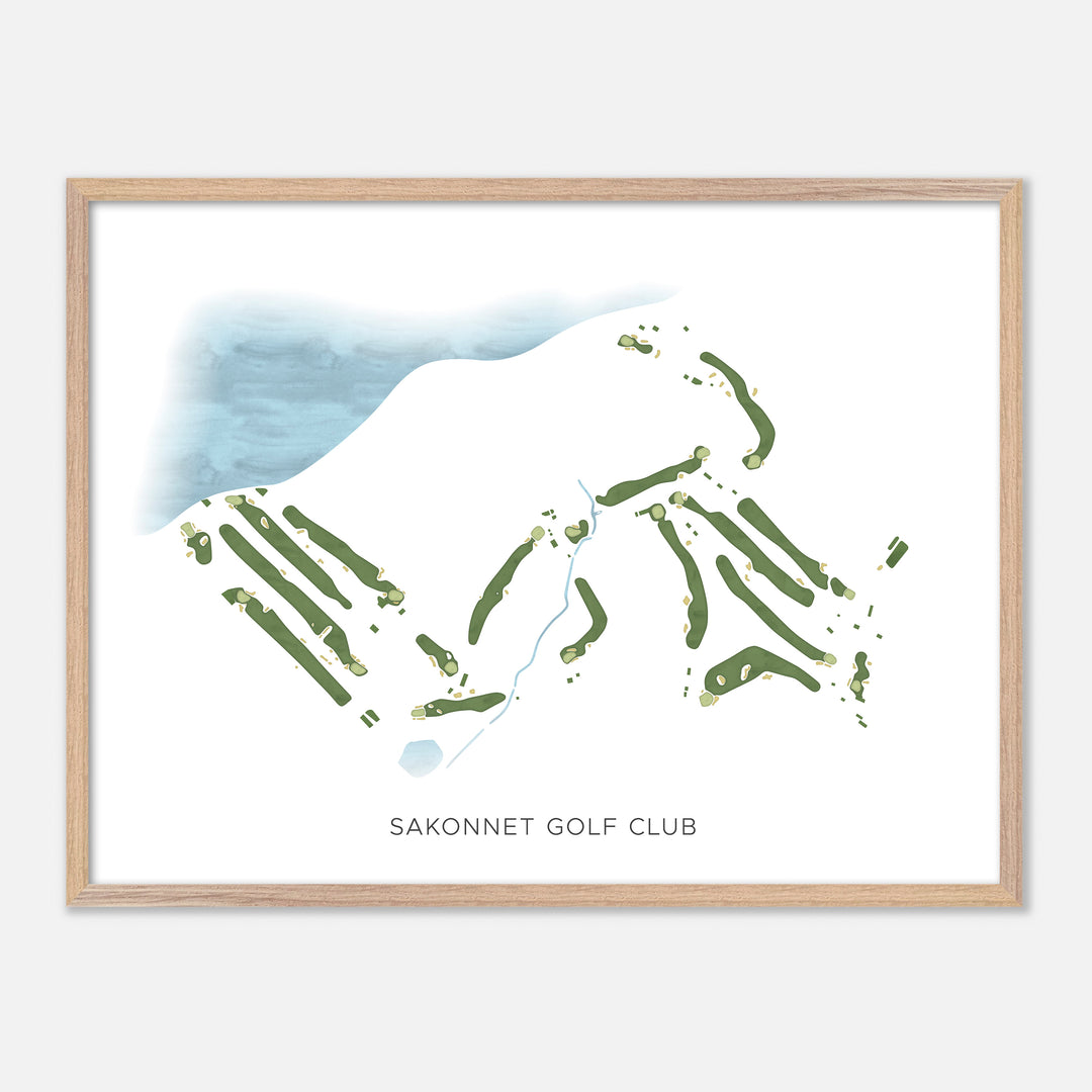 Print of Sakonnet Golf Club Modern Map