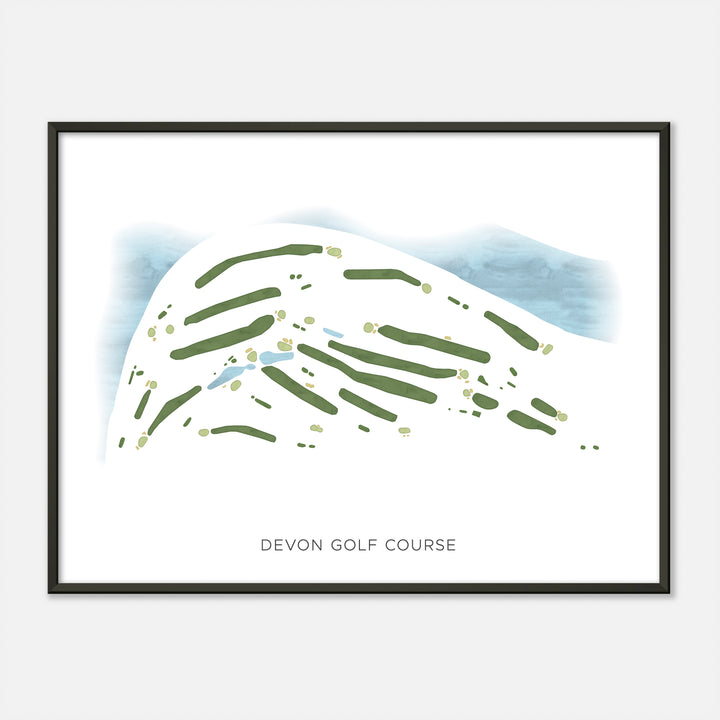 Print of Devon Golf Course Modern Map
