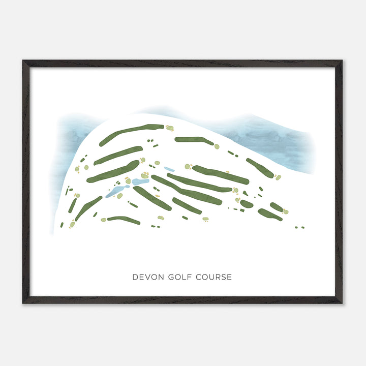 Print of Devon Golf Course Modern Map