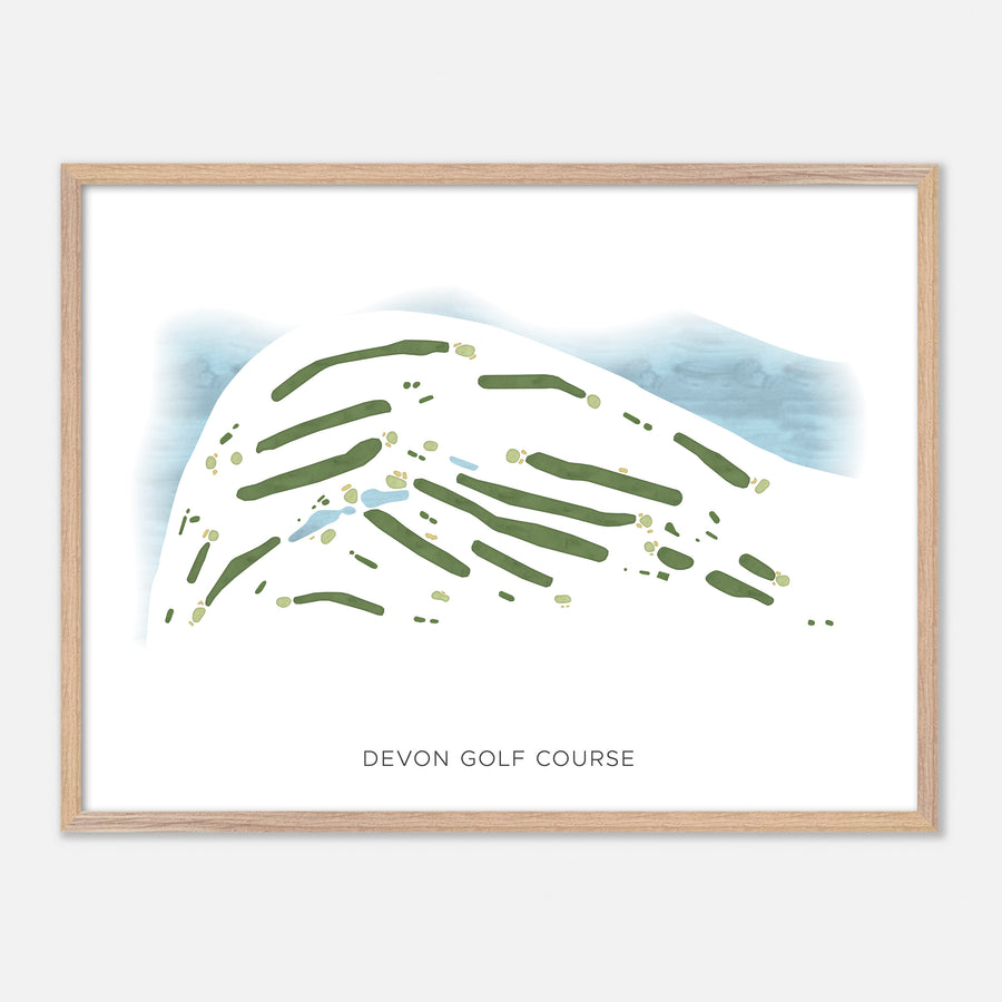 Print of Devon Golf Course Modern Map
