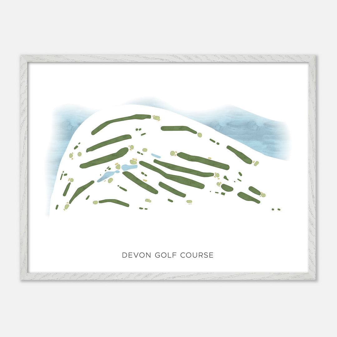 Print of Devon Golf Course Modern Map