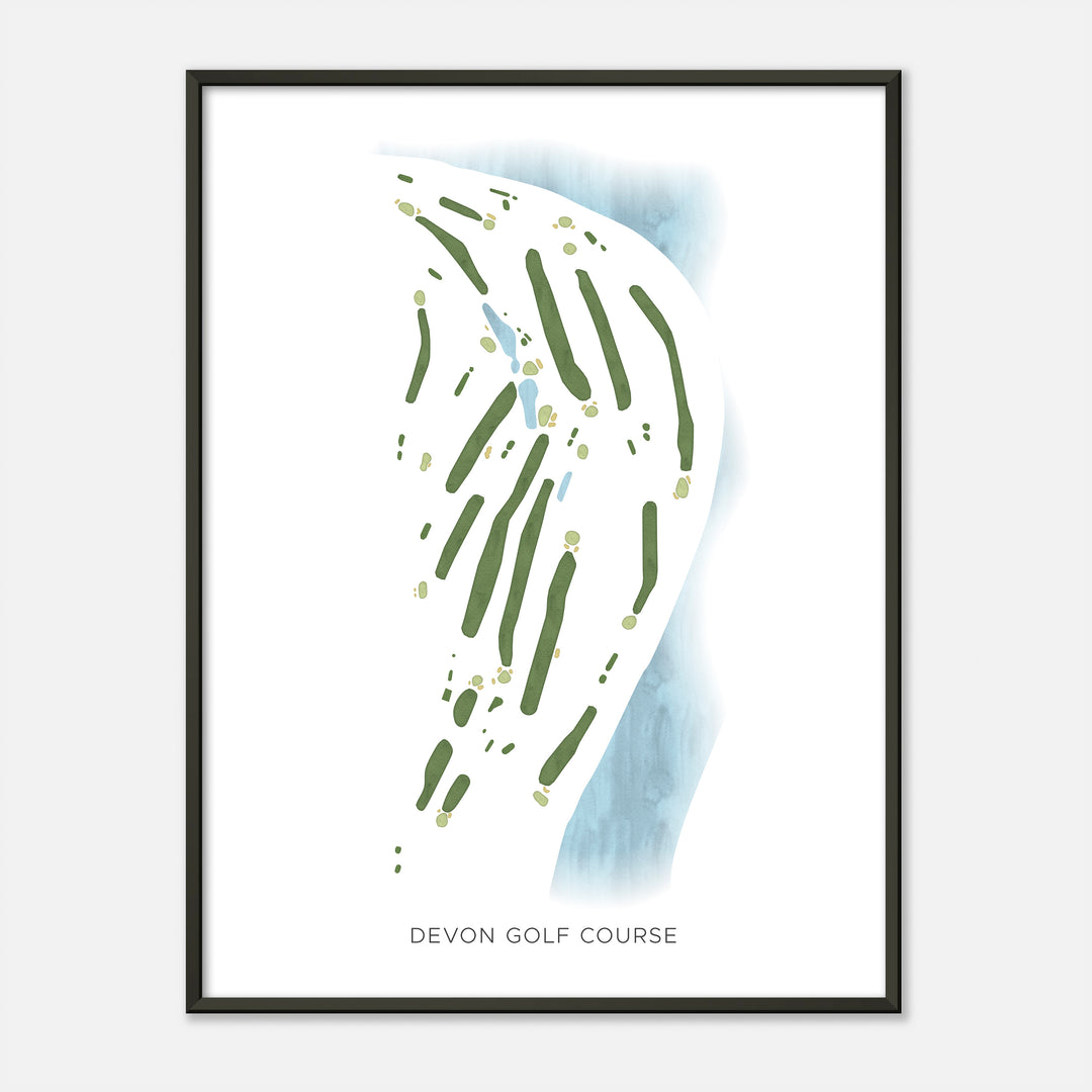 Print of Devon Golf Course Modern Map