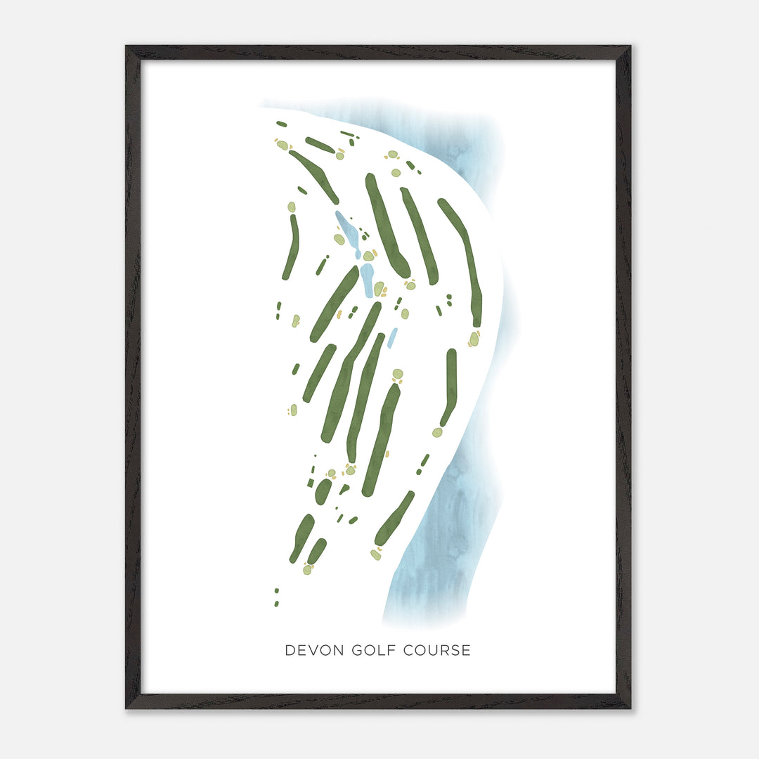 Print of Devon Golf Course Modern Map