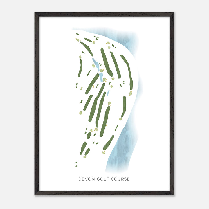 Print of Devon Golf Course Modern Map