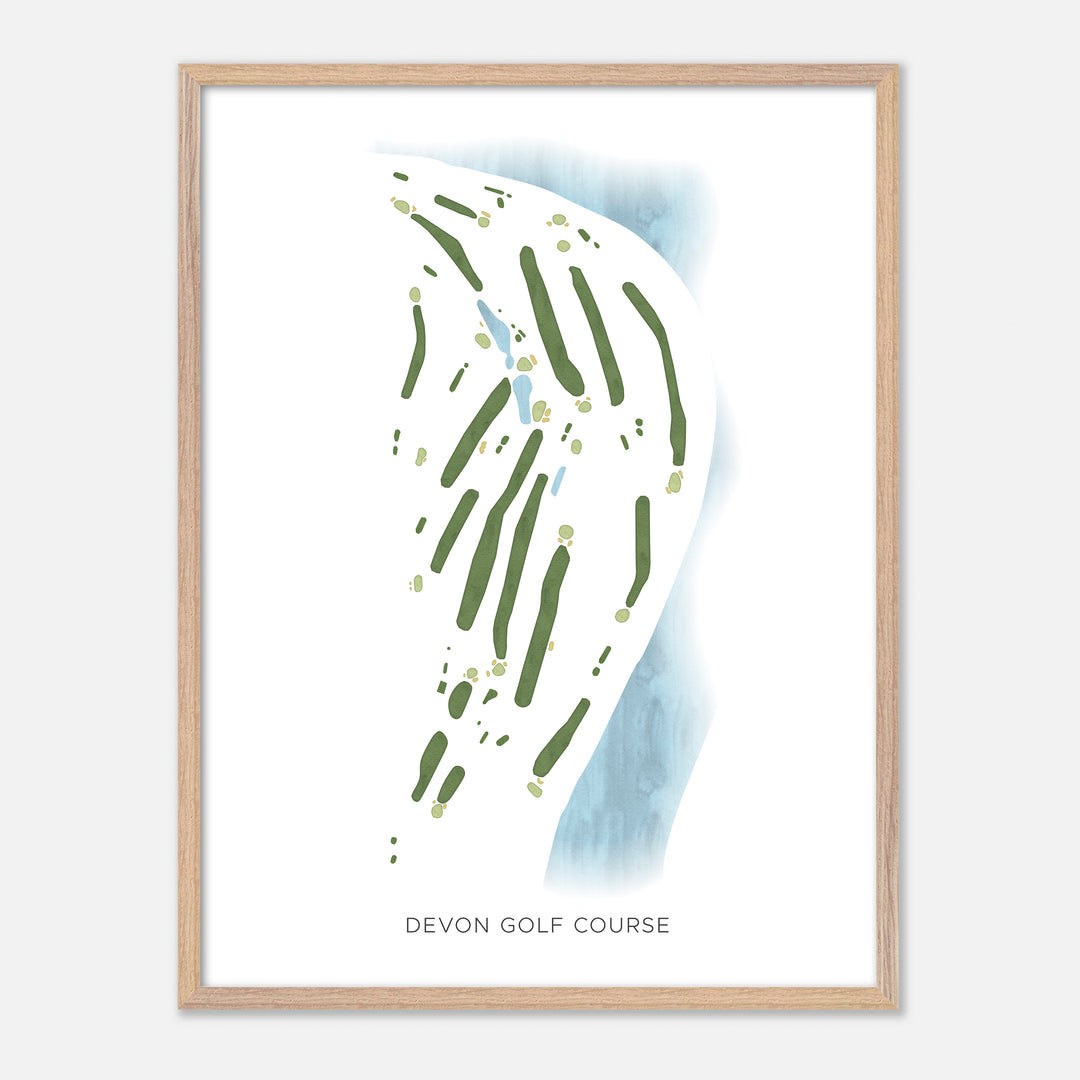 Print of Devon Golf Course Modern Map