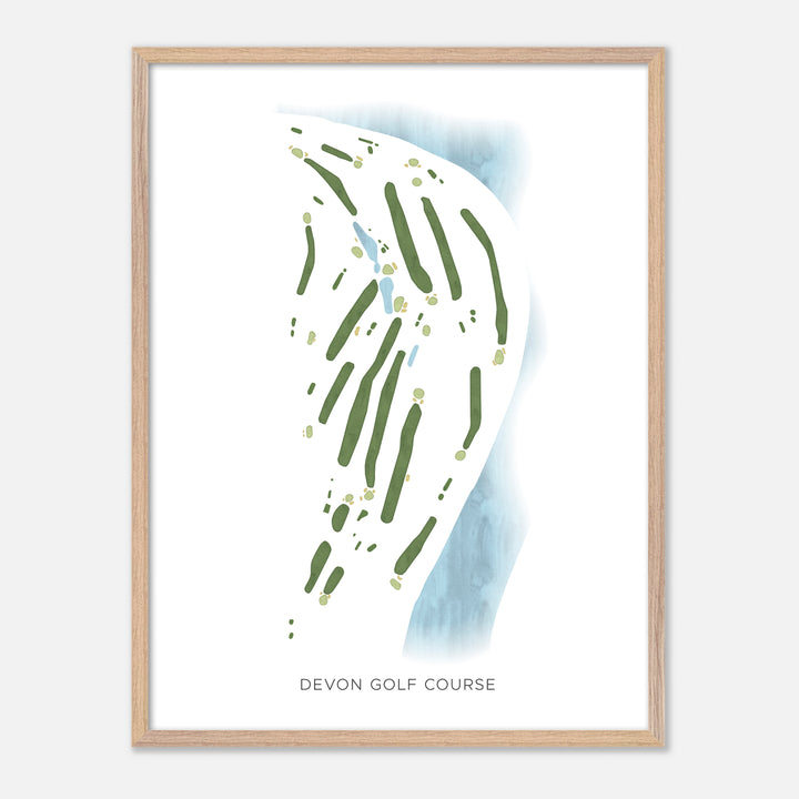 Print of Devon Golf Course Modern Map