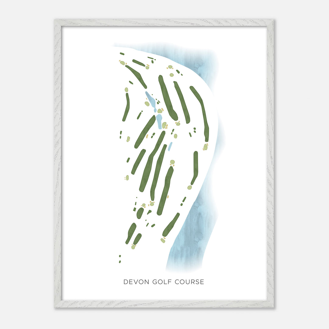 Print of Devon Golf Course Modern Map