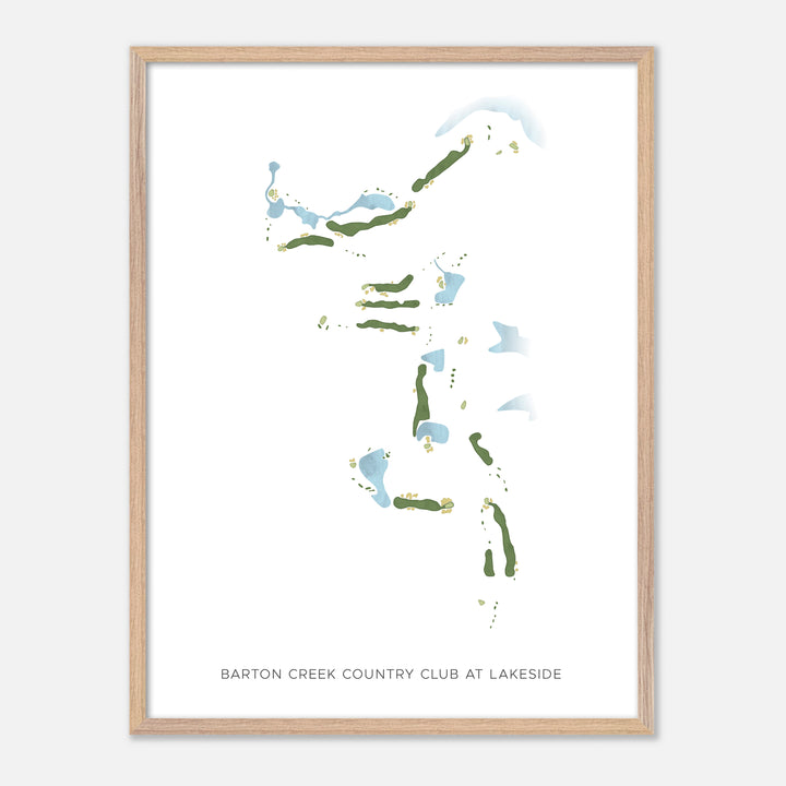 Print of Barton Creek Country Club At Lakeside Modern Map