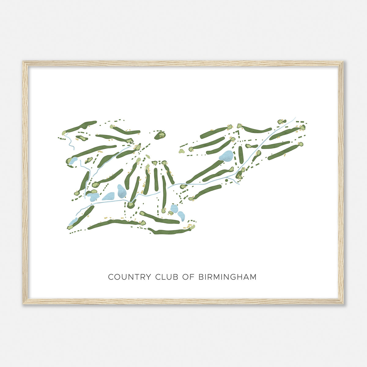 Print of Country Club Of Birmingham Modern Map