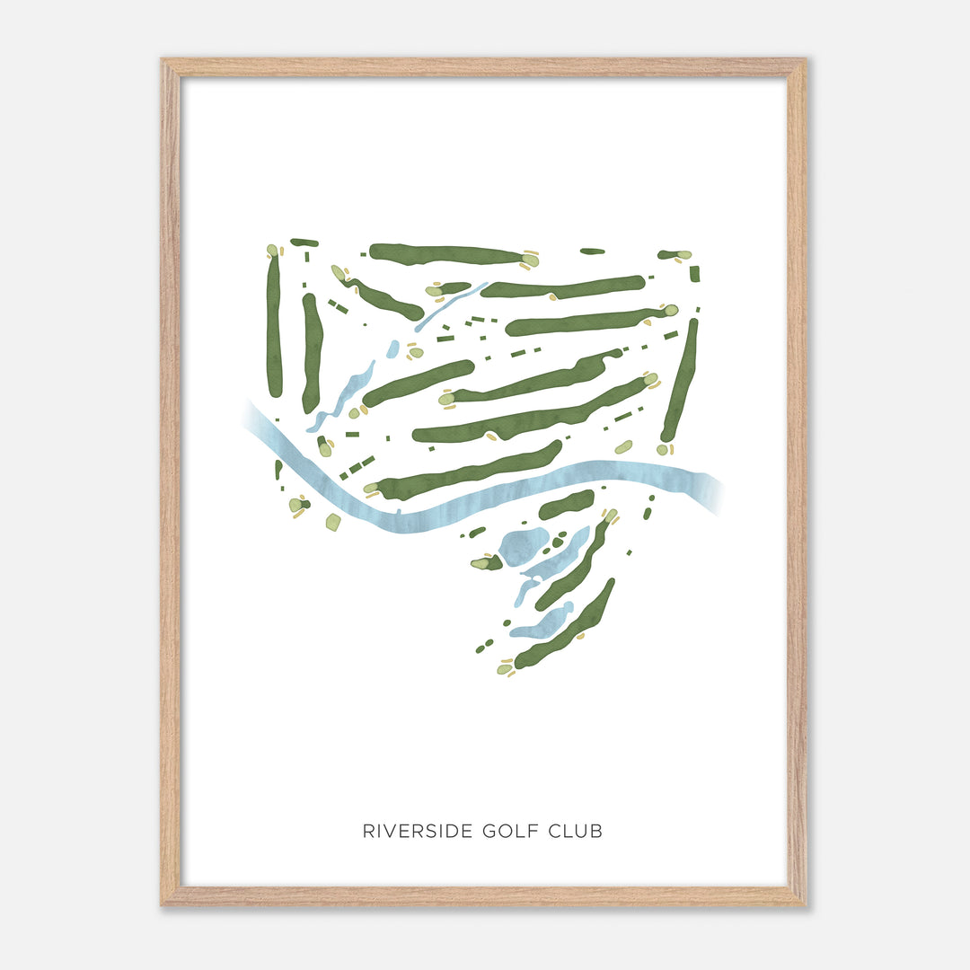 Print of Riverside Golf Club Modern Map