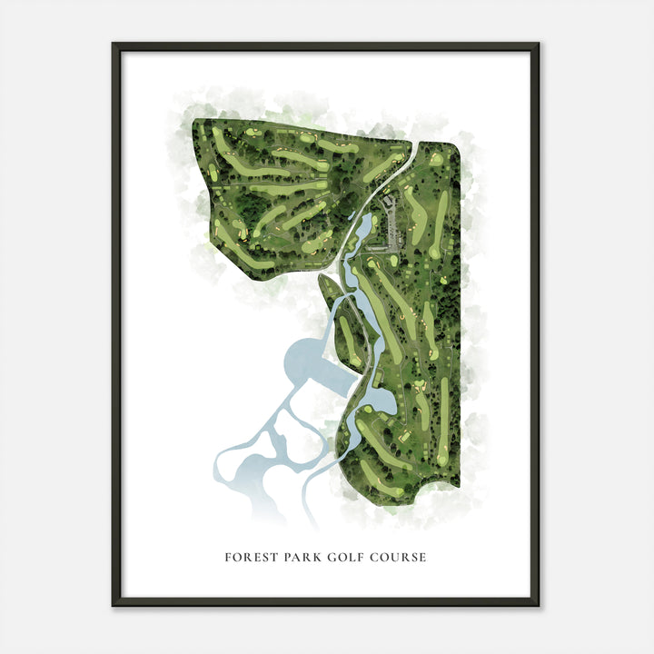 Print of Forest Park Golf Course Classic Map