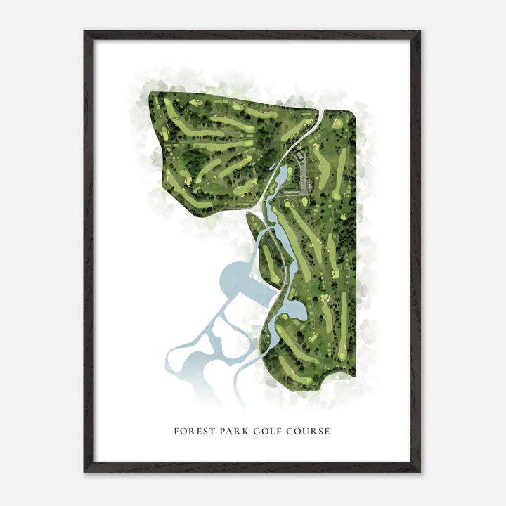 Print of Forest Park Golf Course Classic Map