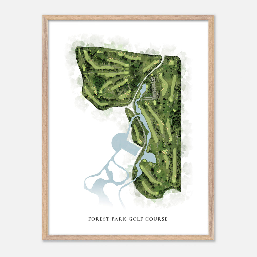 Print of Forest Park Golf Course Classic Map