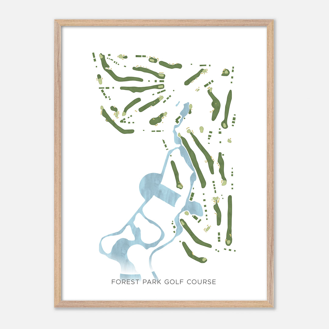 Print of Forest Park Golf Course Modern Map