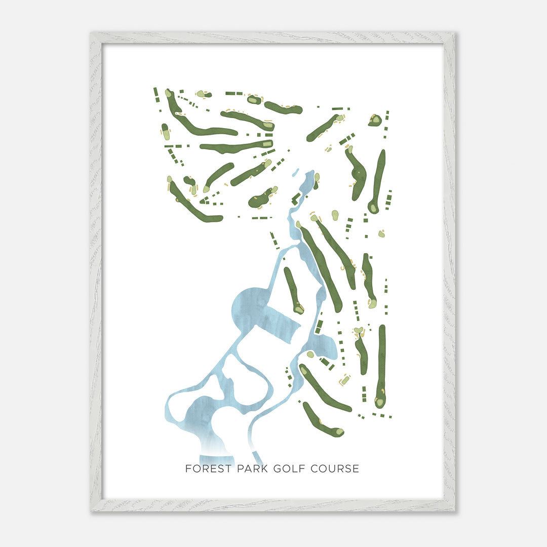 Print of Forest Park Golf Course Modern Map