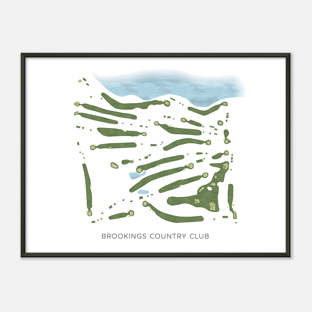 Print of Brookings Country Club Modern Map