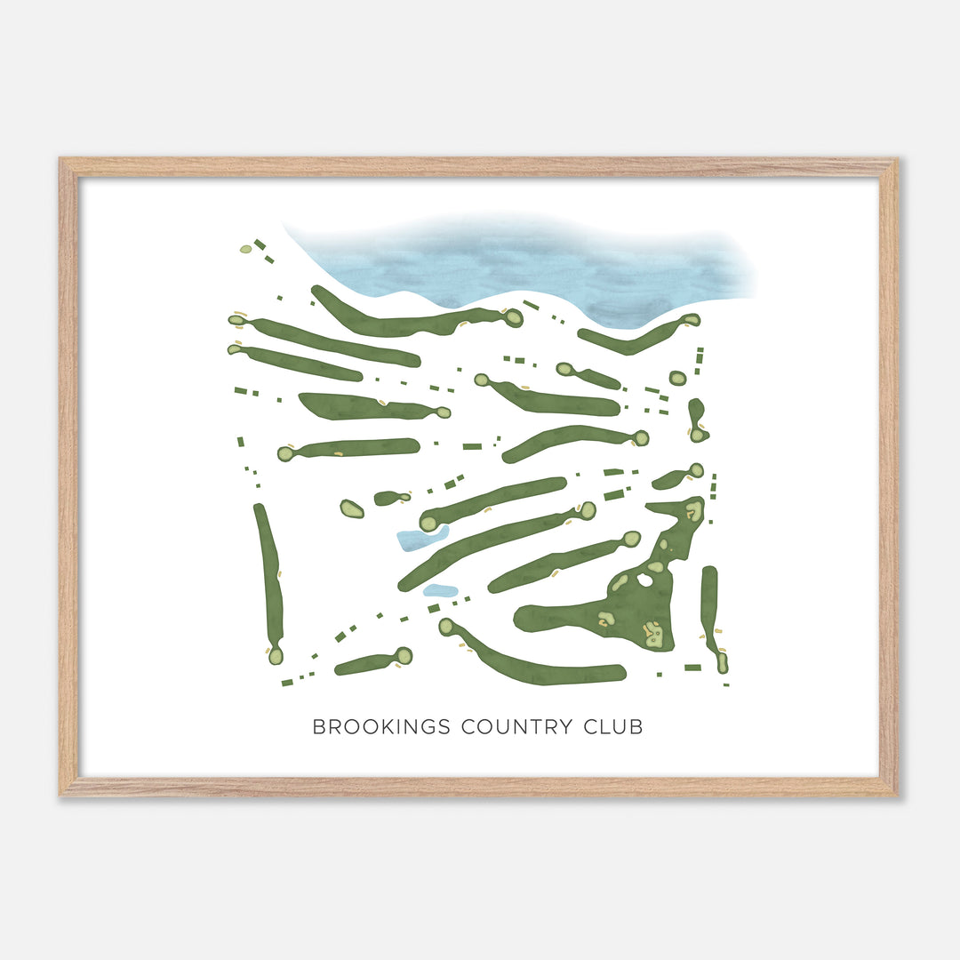 Print of Brookings Country Club Modern Map