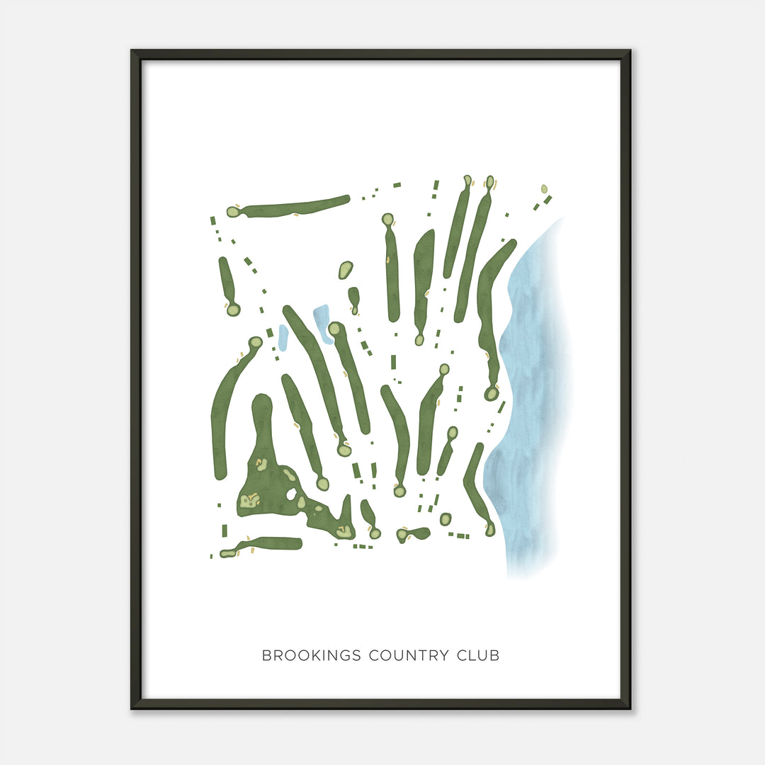 Print of Brookings Country Club Modern Map