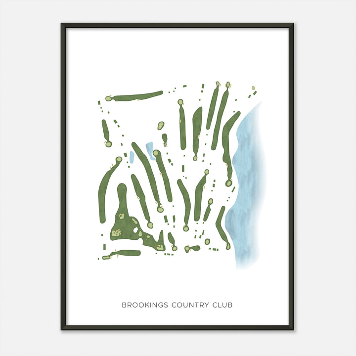 Print of Brookings Country Club Modern Map