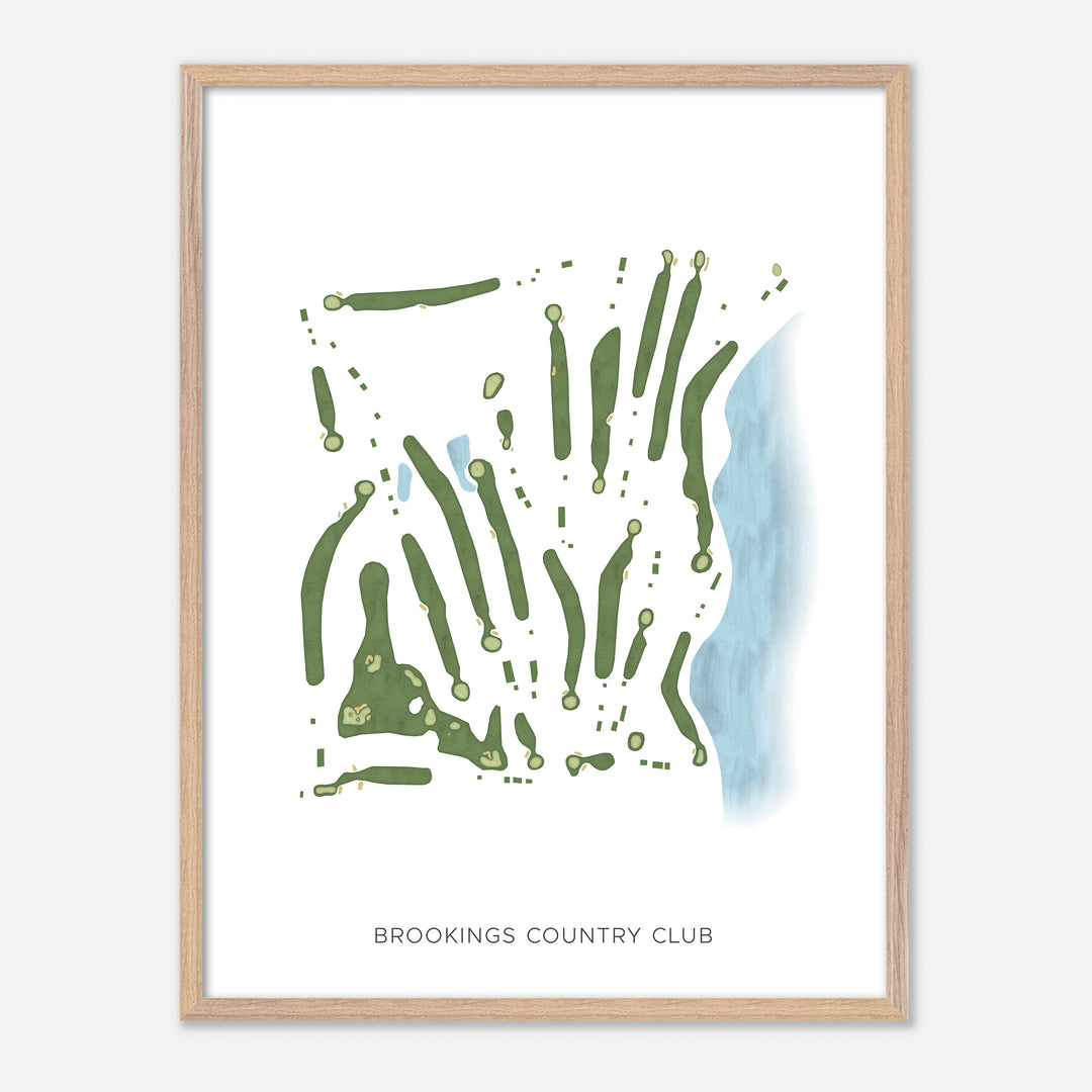 Print of Brookings Country Club Modern Map