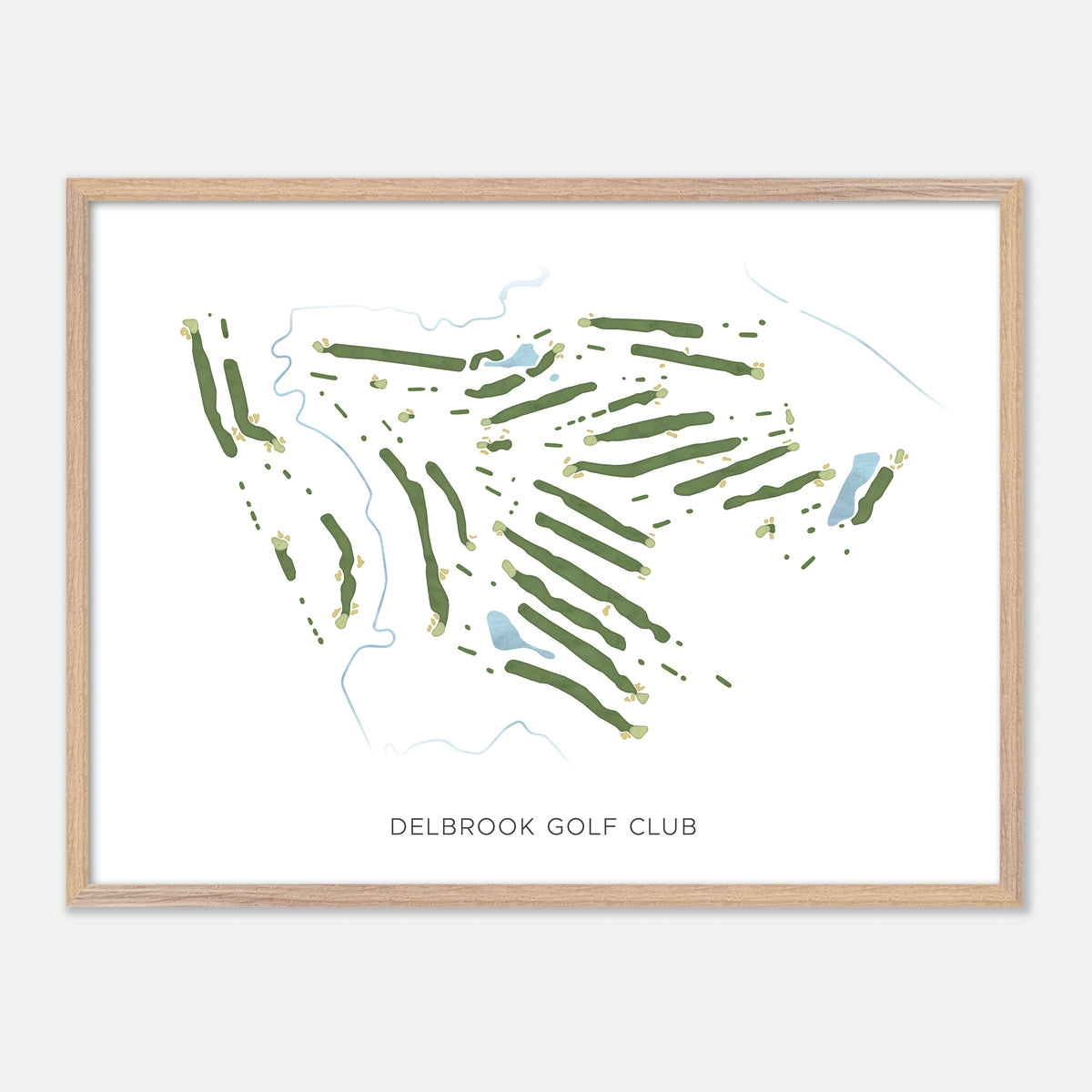 Print of Delbrook Golf Club Modern Map