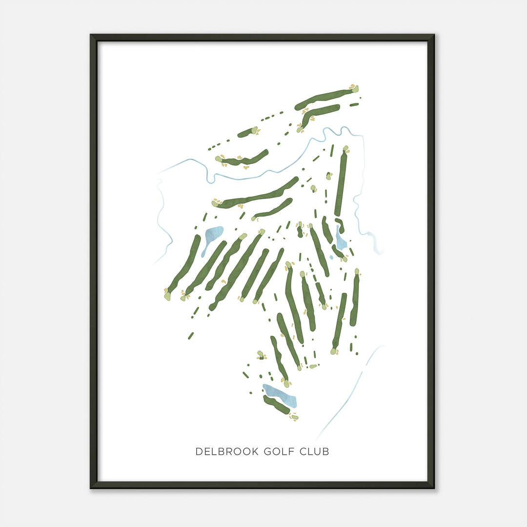 Print of Delbrook Golf Club Modern Map