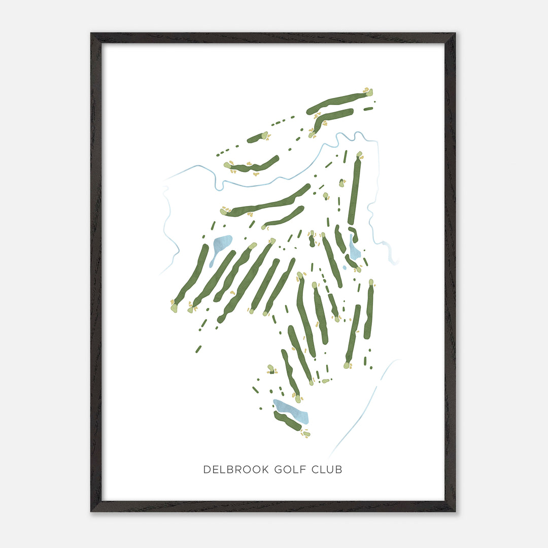 Print of Delbrook Golf Club Modern Map