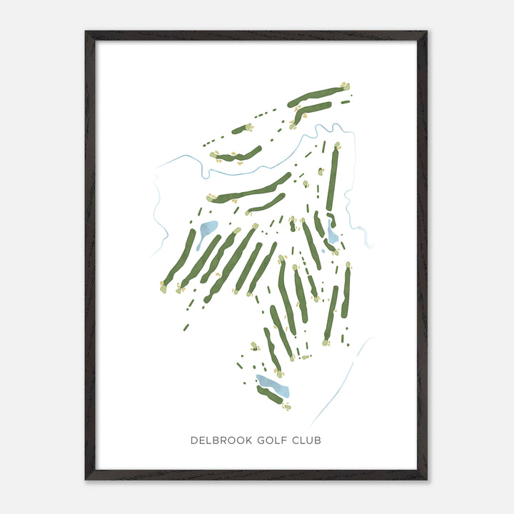Print of Delbrook Golf Club Modern Map