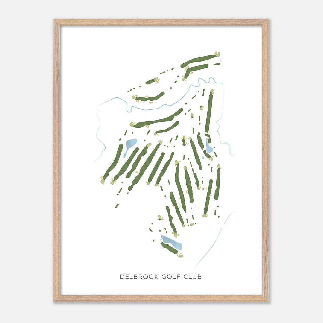 Print of Delbrook Golf Club Modern Map