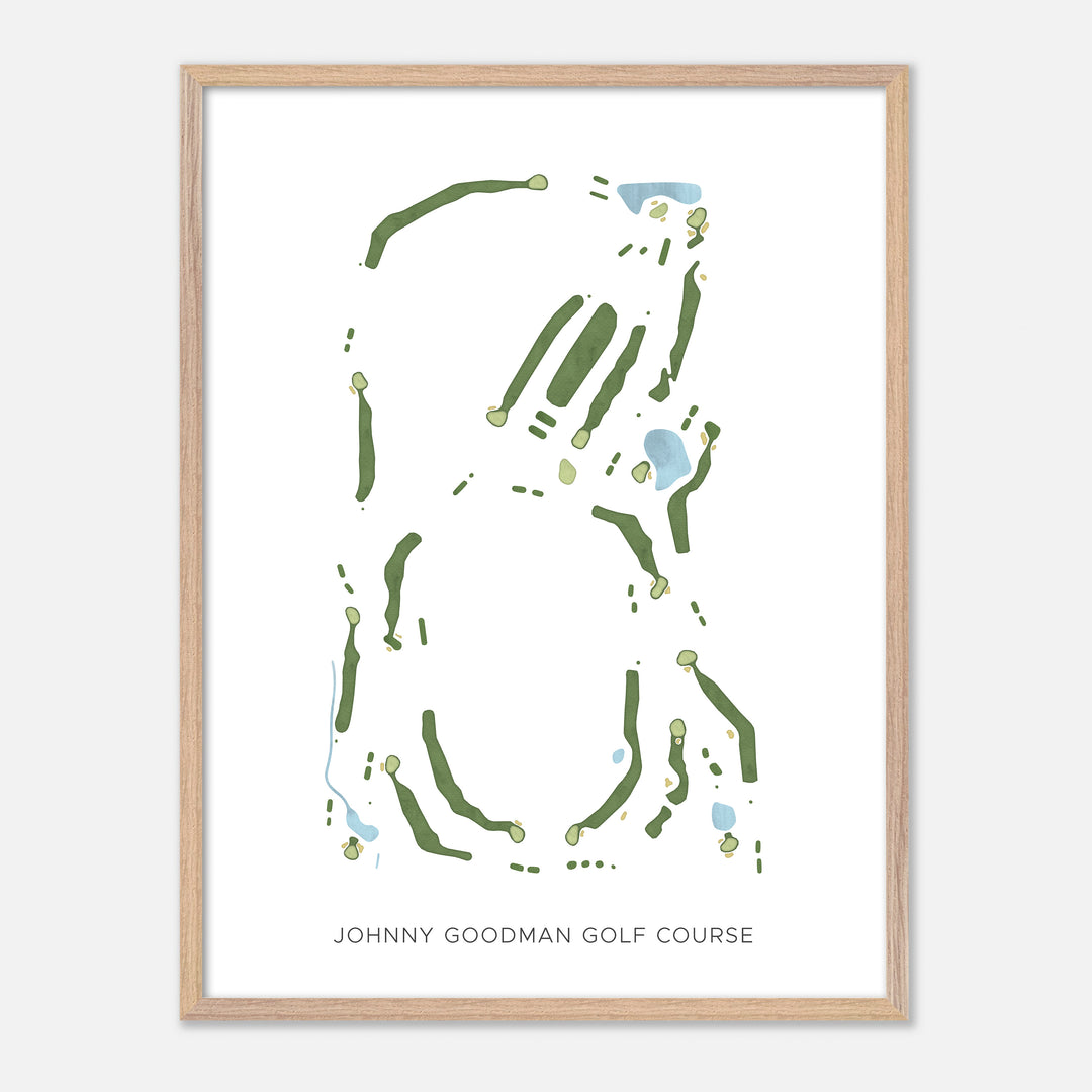 Print of Johnny Goodman Golf Course Modern Map