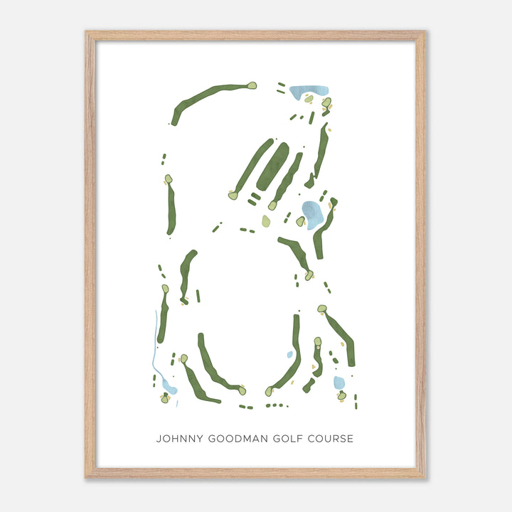 Print of Johnny Goodman Golf Course Modern Map