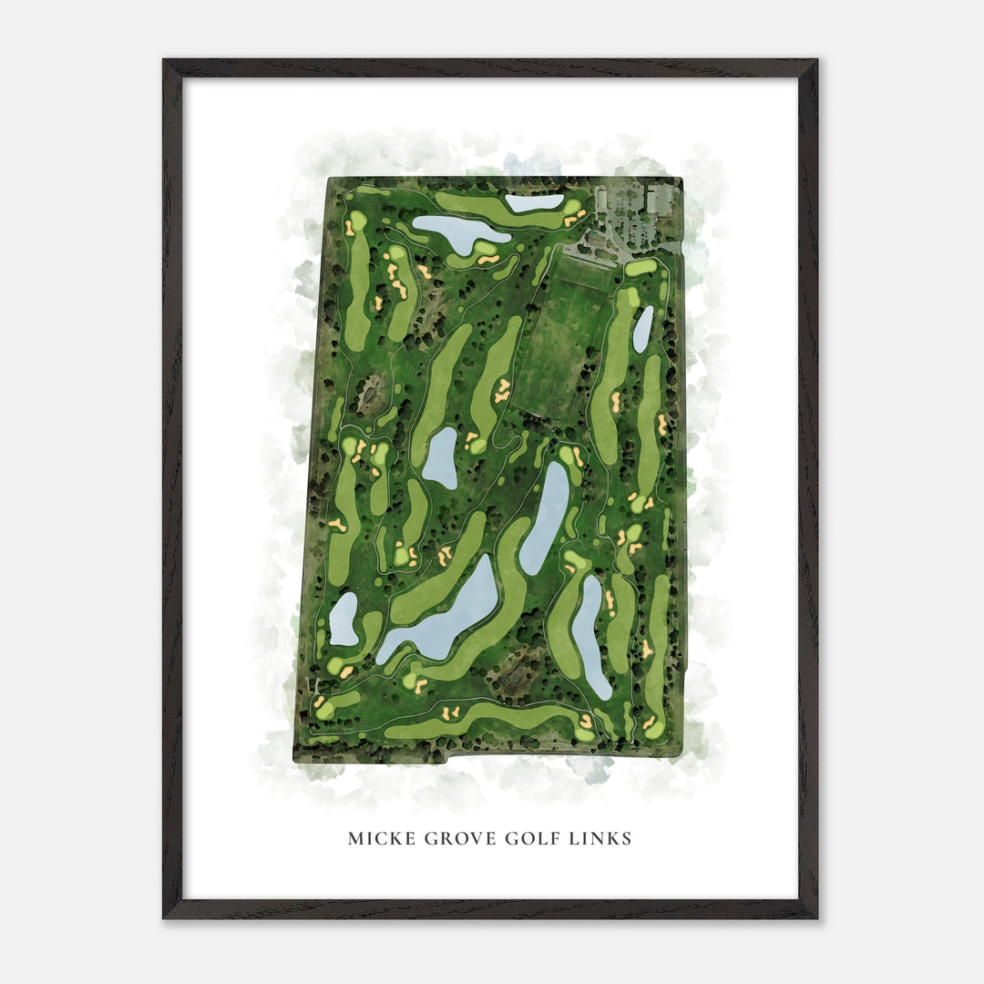 Print of Micke Grove Golf Links Classic Map