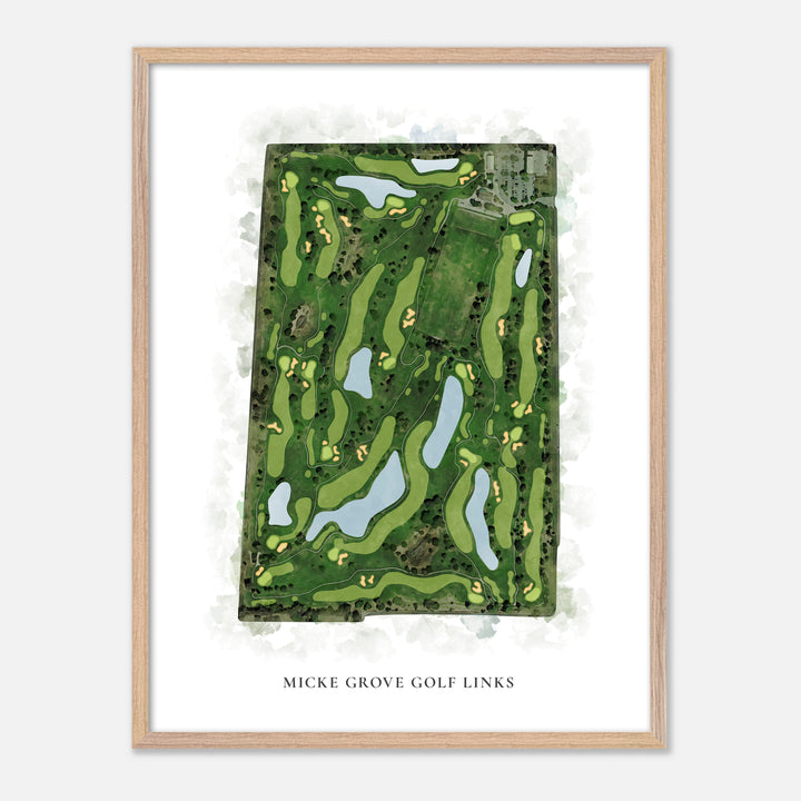 Print of Micke Grove Golf Links Classic Map