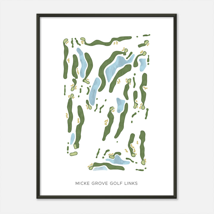 Print of Micke Grove Golf Links Modern Map