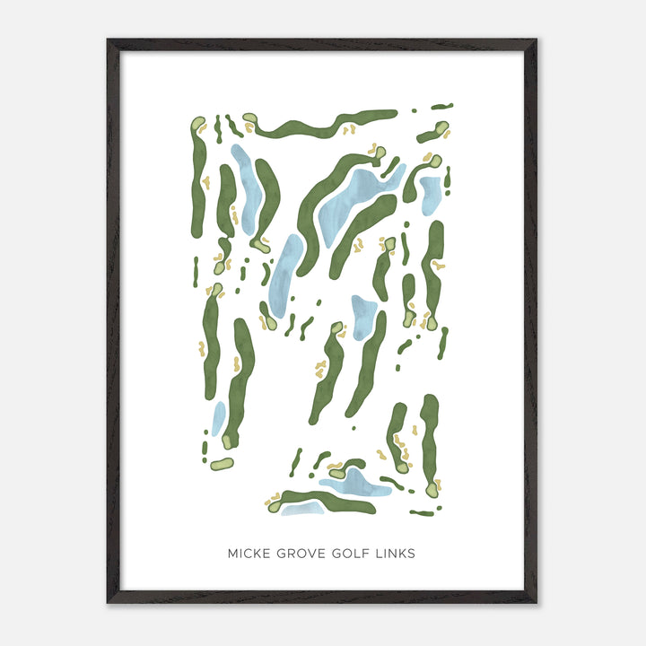 Print of Micke Grove Golf Links Modern Map