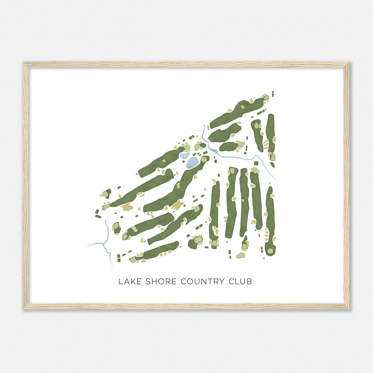 Print of Lake Shore Country Club Modern Map