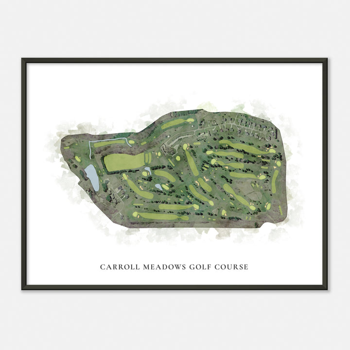 Print of Carroll Meadows Golf Course Classic Map