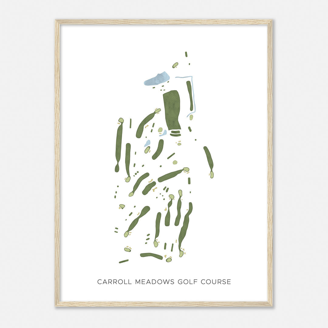 Print of Carroll Meadows Golf Course Modern Map
