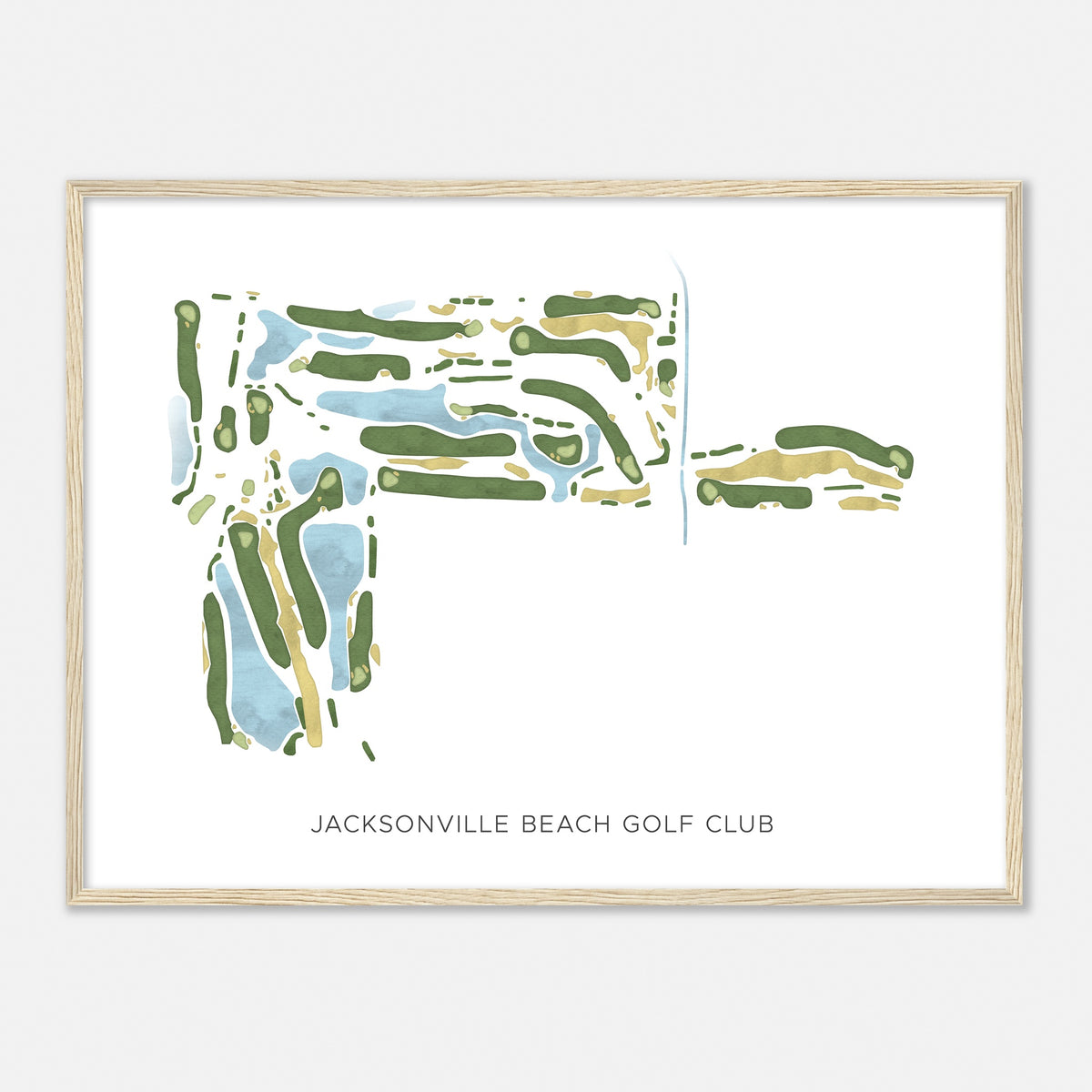 Print of Jacksonville Beach Golf Club Modern Map