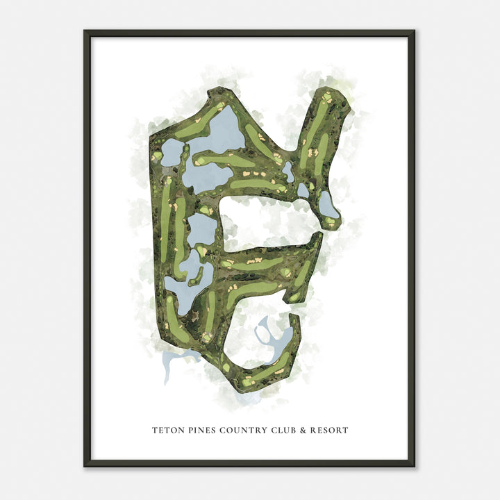 Print of Teton Pines Country Club & Resort Classic Map